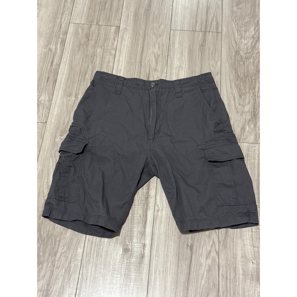 CSG Champs Sports Gear Mens Charcoal Gray Cotton Cargo Shorts Size 34 RN 69778